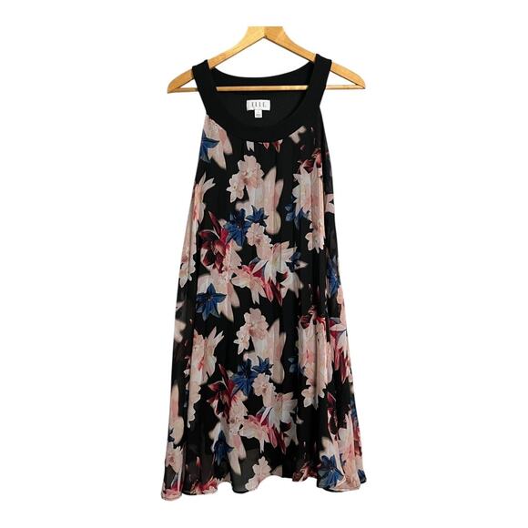 Floral Pleated Dress Elle Swing Trapeze Loose Spring S Small Floral - Picture 1 of 6